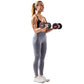 Sunny Health & Fitness Signature Style Polyurethane Round Dumbbell 5-Pound-side view with model