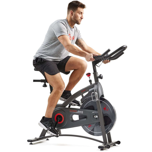 Sunny Health & Fitness Premium Magnetic Resistance Smart Indoor Cycling Bike with Quiet Belt Drive